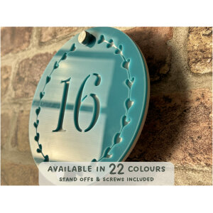 Heart Wreath House Number Sign