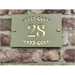 Foliage Arch House Number Sign