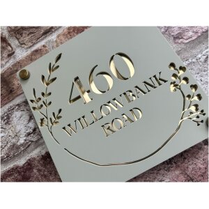 Foliage Wreath Square House Sign