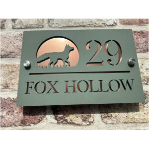 Fox Silhouette House Sign