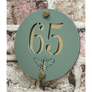 Bee House Number Sign