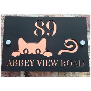 Cat Head & Tail House Sign