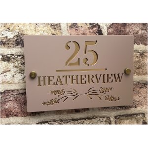 Heather/Lavender Flower/Floral House Sign