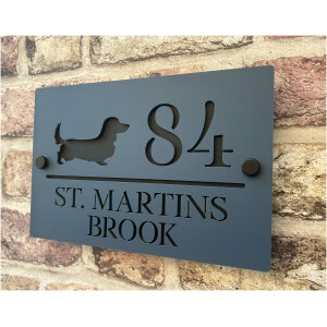 Long Haired Dachshund House Sign