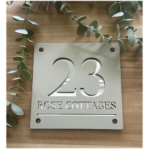 Contemporary House Sign - Rose