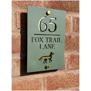 Fox Silhouette House Sign